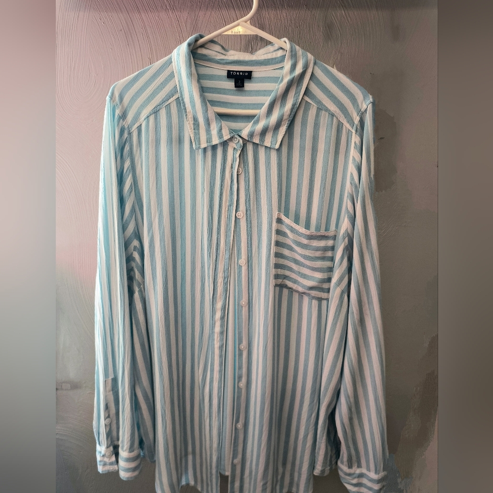 Torrid Striped Button Down